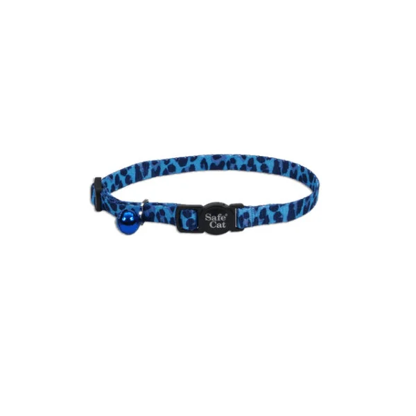 Coastal Pet Safe Cat Adjustable Breakaway Collar Blue Leopard - 12"