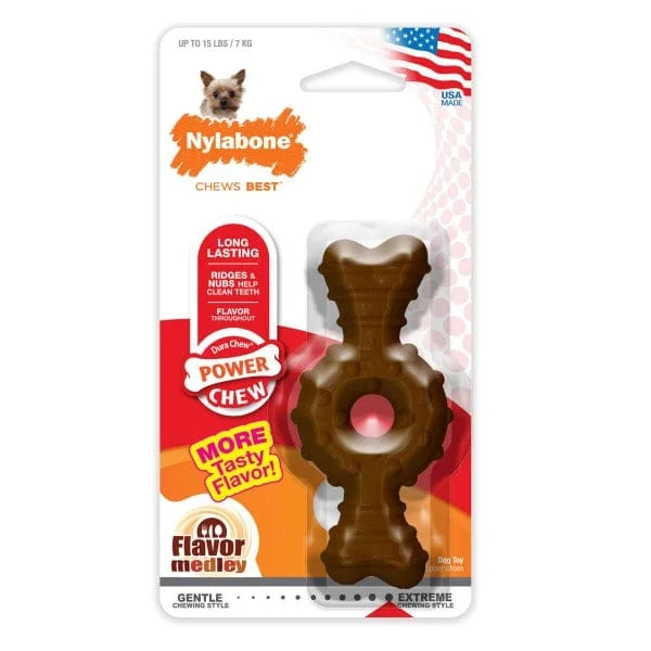 Nylabone Power Chew Textured Ring Bone Dog Chew Toy