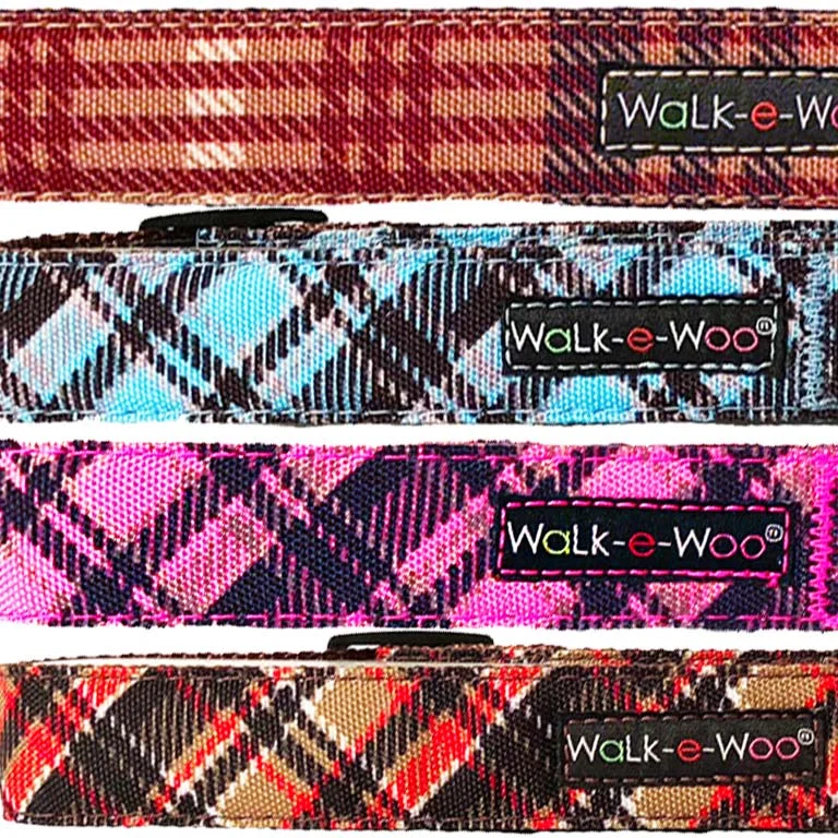 Plaid Dog Collars, Leads, and Bows - 4 Styles