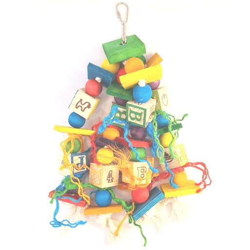 - Parrot toy selectionTweeters ABC Block N Wood Slats Bird Toy