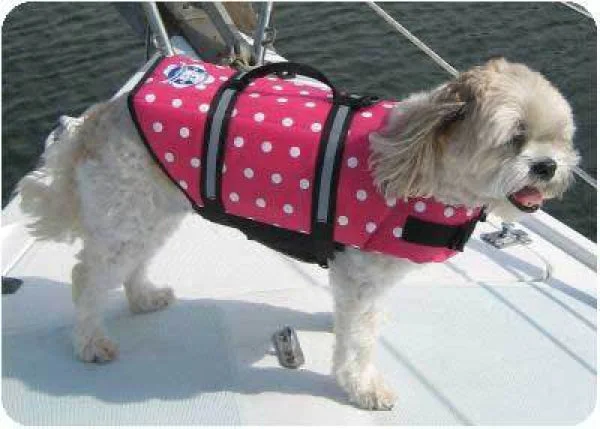 Pink Polka Dot Designer Dog Life Jacket